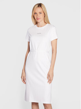 Calvin Klein Calvin Klein Sukienka codzienna Micro Logo K20K203660 Biały Regular Fit