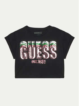Guess Guess Тишърт J5RI10 K8HM4 Черен Regular Fit