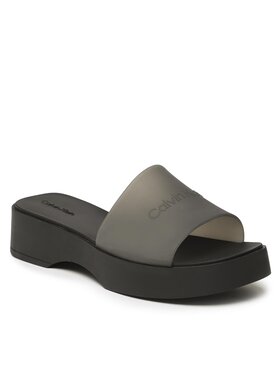 Calvin Klein Calvin Klein Mules / sandales de bain Wedge Slide-Transp HW0HW01514 Noir