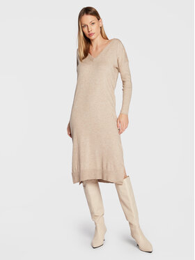 ONLY ONLY Úpletové šaty Ibi 15259112 Béžová Regular Fit