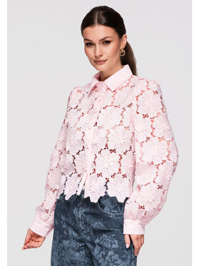 Ombre Ombre Koszula OW-SH-E0038 Różowy Slim Fit