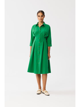 Stylove Stylove Košilové šaty S351 Zelená Modern Fit