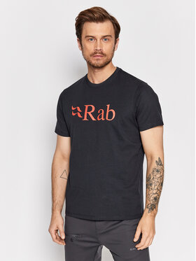 Rab Rab T-särk Stance Logo QCB-08-BE-L Must Regular Fit