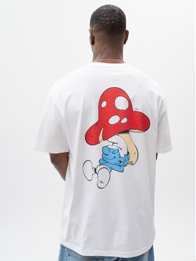 Smerfy Smerfy T-Shirt Szeroka street Toadstool 117236 Biały Oversize