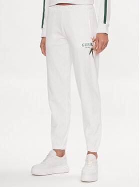 Guess Guess Παντελόνι φόρμας Zoey V4GB04 KC6V1 Λευκό Regular Fit