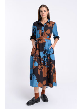 CLICK CLICK Každodenné šaty 60-6165 Modrá Regular Fit