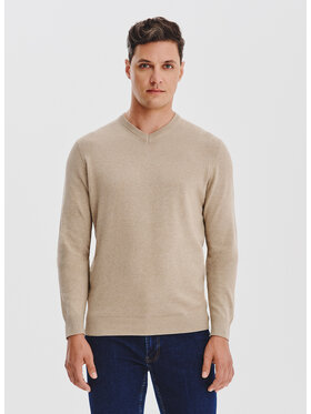 Pako Lorente Pako Lorente Sweter P25WB-2X-027 Beżowy Classic Fit