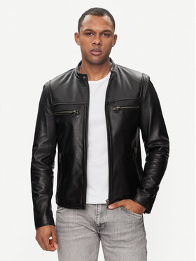 Serge Pariente Serge Pariente Giacca di pelle Justice Nero Regular Fit