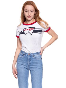 Wrangler Wrangler T-shirt RINGER TEE Bianco Regular Fit