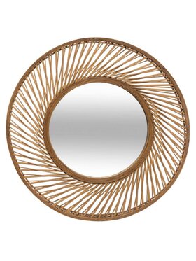 MIAhome MIAhome Lustro okrągłe bambusowe 72 cm Brązowy