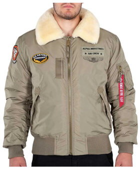 Alpha Industries Alpha Industries Kurtka bomber AI.198113-24-M Beżowy Slim Fit