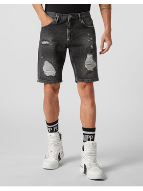 PHILIPP PLEIN PHILIPP PLEIN Džínsové šortky 8135 Sivá Regular Fit