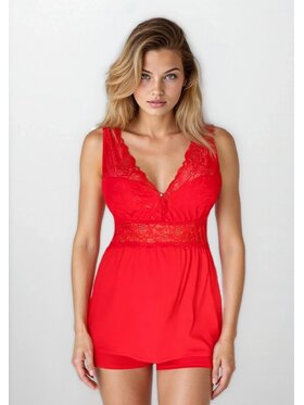 DKaren Lingerie DKaren Lingerie Komplet bielizny Christine Czerwony Classic Fit