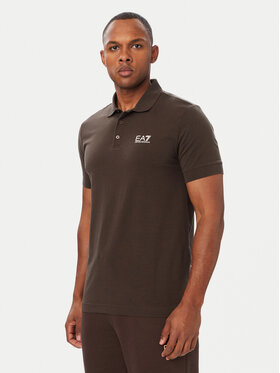 EA7 Emporio Armani EA7 Emporio Armani Polo 8NPF14 PJVQZ U6027 Tamno smeđa Regular Fit