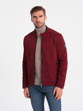 Ombre Ombre Kurtka przejściowa OM-JANP-0138 Bordowy Regular Fit