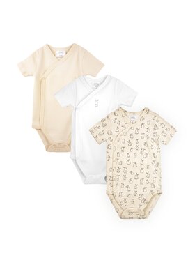 Stellou & friends Stellou & friends Komplet body dziecięcych Short Sleeve CROSS-BODY Beżowy