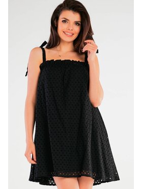 Awama Awama Sukienka letnia A434 Czarny Basic Fit