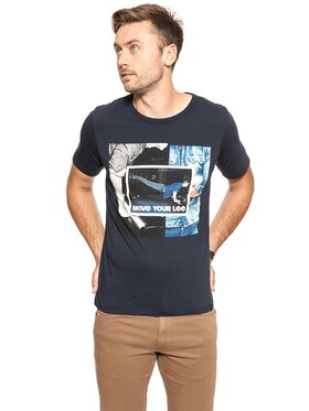 Lee Lee T-Shirt PHOTO TEE Niebieski Regular Fit
