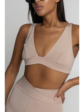 Chiara Wear Chiara Wear Top Top FREEDOM v-neck z głębokim dekoltem Beżowy Slim Fit