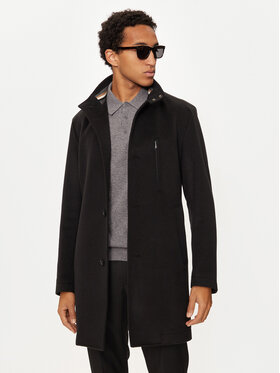 BOSS Boss Gyapjú kabát H-Hyde 50525764 Fekete Slim Fit