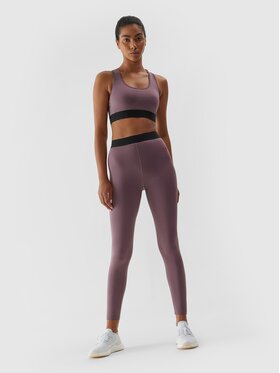 4F 4F Legginsy 4FAW23TFTIF153-82S Brązowy Regular Fit