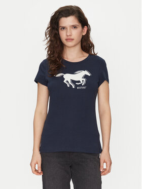Mustang Mustang T-krekls Loa 1016136 Tumši zils Slim Fit