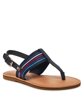 Tommy Hilfiger Sandali Flat Sandal Stripes FW0FW07924 Mornarsko Modra