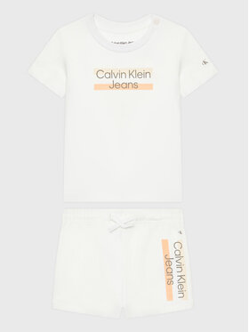 Calvin Klein Jeans Calvin Klein Jeans Komplet t-shirt i szorty sportowe Hero Logo IN0IN00072 Biały Regular Fit