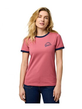 Wrangler Wrangler T-shirt RINGER TEE Rosa Slim Fit
