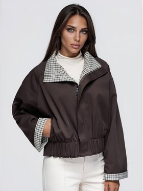 Ombre Ombre Kurtka przejściowa OW-JT-E0017 Brązowy Oversize