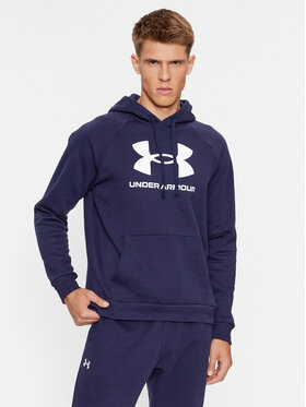 Under Armour Under Armour Majica dugih rukava Ua Rival Fleece Logo Hd 1379758 Tamnoplava Loose Fit