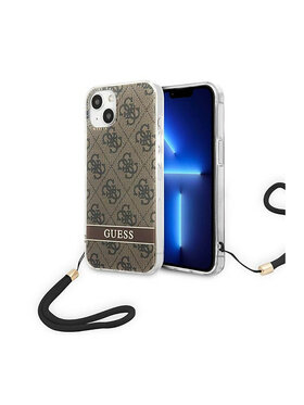 Guess Guess Etui na telefon 4G Print Cord Brązowy