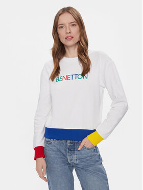 United Colors Of Benetton United Colors Of Benetton Mikina 3J68D1069 Bílá Regular Fit