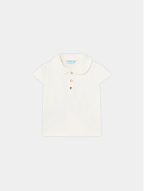 Mayoral Mayoral Тениска с яка и копчета 1101 Екрю Regular Fit