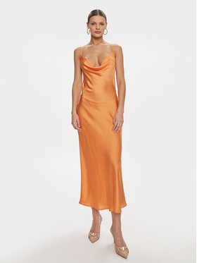 Guess Guess Коктейлна рокля W3GK85 WD8G2 Оранжев Slim Fit