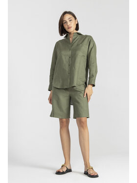 Deni Cler Milano Deni Cler Milano Szorty materiałowe T-DC-5026-E2-60-42-1 Zielony Regular Fit
