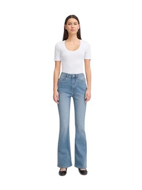 ICHI ICHI Jeansy Jeans ihtwiggy flared high waist Niebieski Regular Fit