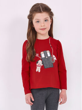 Mayoral Mayoral Bluzka 4.013 Czerwony Regular Fit