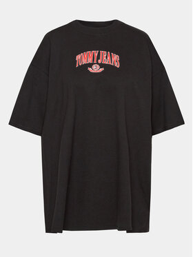 Tommy Jeans Curve Tommy Jeans Curve Тишърт Varsity DW0DW15689 Черен Oversize