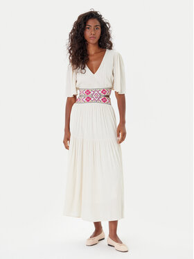 Desigual Desigual Rochie de vară Element 25SWVW98 Alb Regular Fit