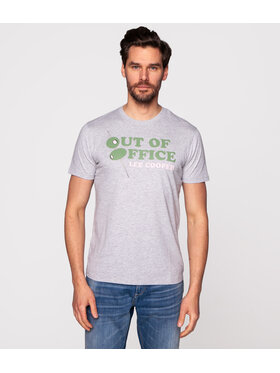 Lee Cooper Lee Cooper T-Shirt OFFICE Szary Slim Fit