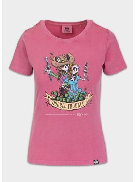PITBULL PITBULL T-Shirt DOUBLETROUBLE Różowy Regular Fit