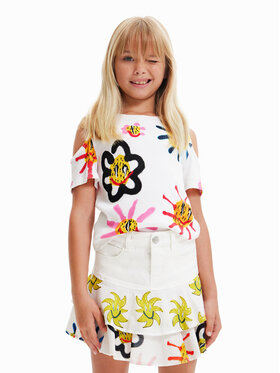 Desigual Desigual Tričko 23SGTK15 Biela Regular Fit