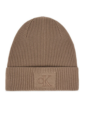 Calvin Klein Calvin Klein Σκούφος Embroidered Rib Cotton Beanie LV04F8097G Μπεζ