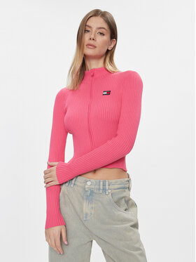 Tommy Jeans Tommy Jeans Kardigán DW0DW17243 Rózsaszín Slim Fit