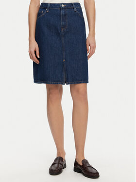 Tommy Hilfiger Tommy Hilfiger Φούστα τζιν WW0WW44390 Σκούρο μπλε Regular Fit