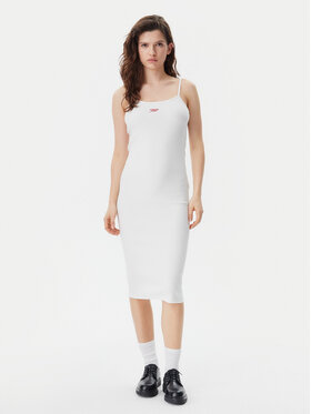 Tommy Jeans Tommy Jeans Rochie de vară Script DW0DW20330 Bej Slim Fit