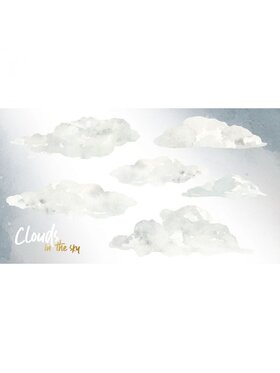 Dekornik Dekornik Komplet naklejek naściennych Clouds In The Sky Zestaw Szary