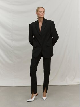 La Mania La Mania Spodnie materiałowe AIMIE 3 BLACK Czarny Classic Fit