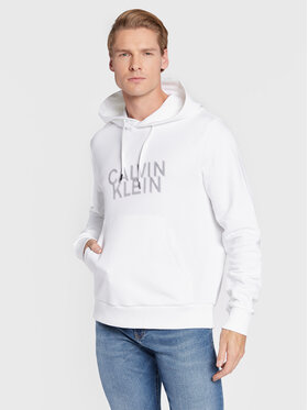 Calvin Klein Calvin Klein Bluza Distorted Logo K10K110075 Biały Regular Fit